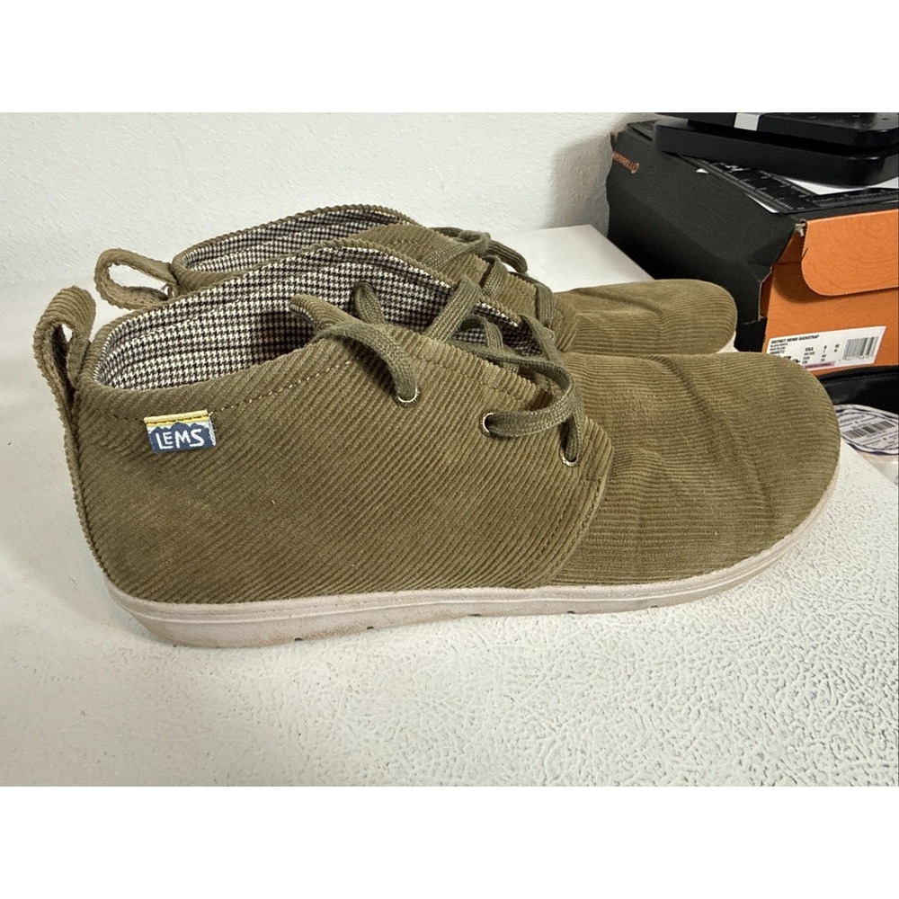 LEMS CHUKKA CANVAS CORDUROY Green Lace Up Chukka Ankle Boots Men's Size 12.5